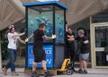 Banksy’s piranhas police box put in protective storage ahead of museum display | UK News