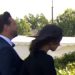 Vances lay flowers at Annunciation Catholic Church