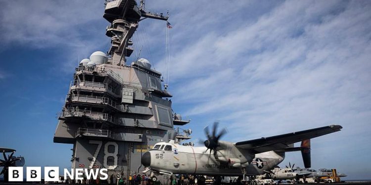 US aircraft carrier group arrives near Latin America