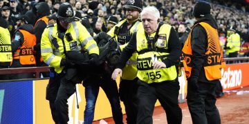 Young Boys fans clash with police during Villa match