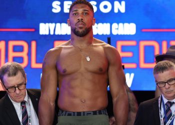 AJ weighs in nearly two stone heavier than Jake Paul