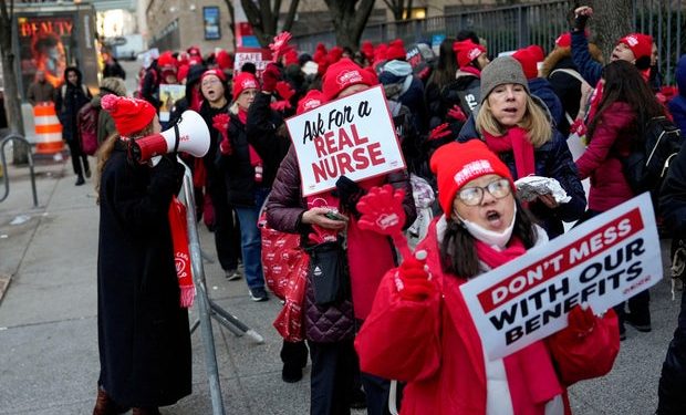 Nurses strike begins in New York City as thousands walk off jobs at major hospitals