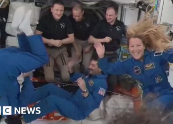 Moment crew docks at International Space Station