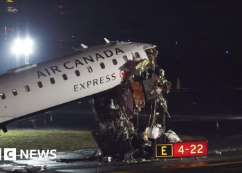 Plane and ground vehicle collide at New York's LaGuardia airport halting flights