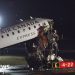 Plane and ground vehicle collide at New York's LaGuardia airport halting flights