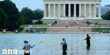 Former Olympian denies vandalising Washington Reflecting Pool after arrest