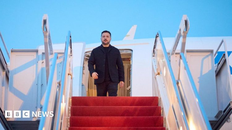 Zelensky in US to press Trump on air defences