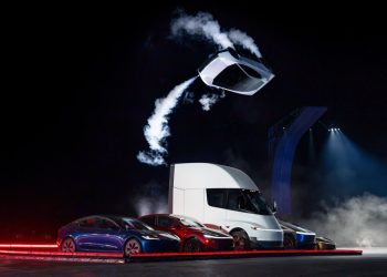 The incredible flying Tesla Roadster is just for show
