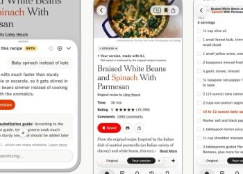The NYT Cooking app is testing AI recipe modifications